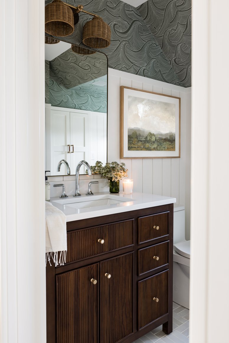 Attic bathroom in Coastal Connecticut by Pure Salt