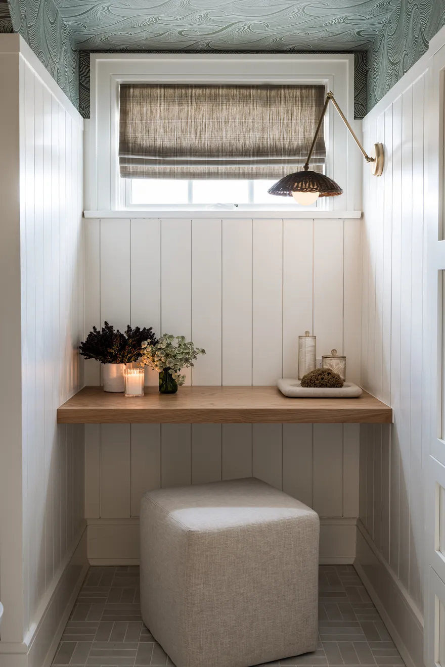 Attic desk nook in Coastal Connecticut