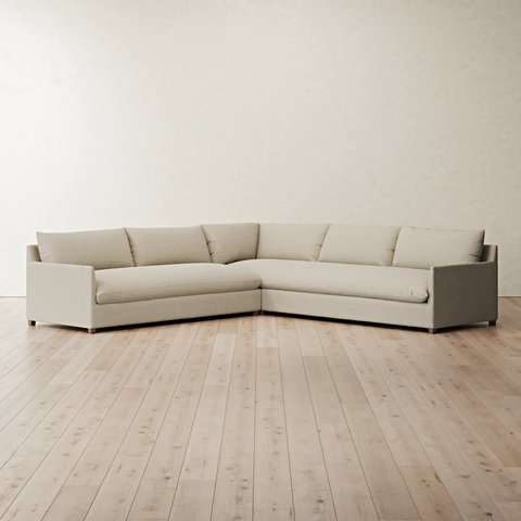 Dana Sectional // Chaise / Right Facing / Stone Linen Blend