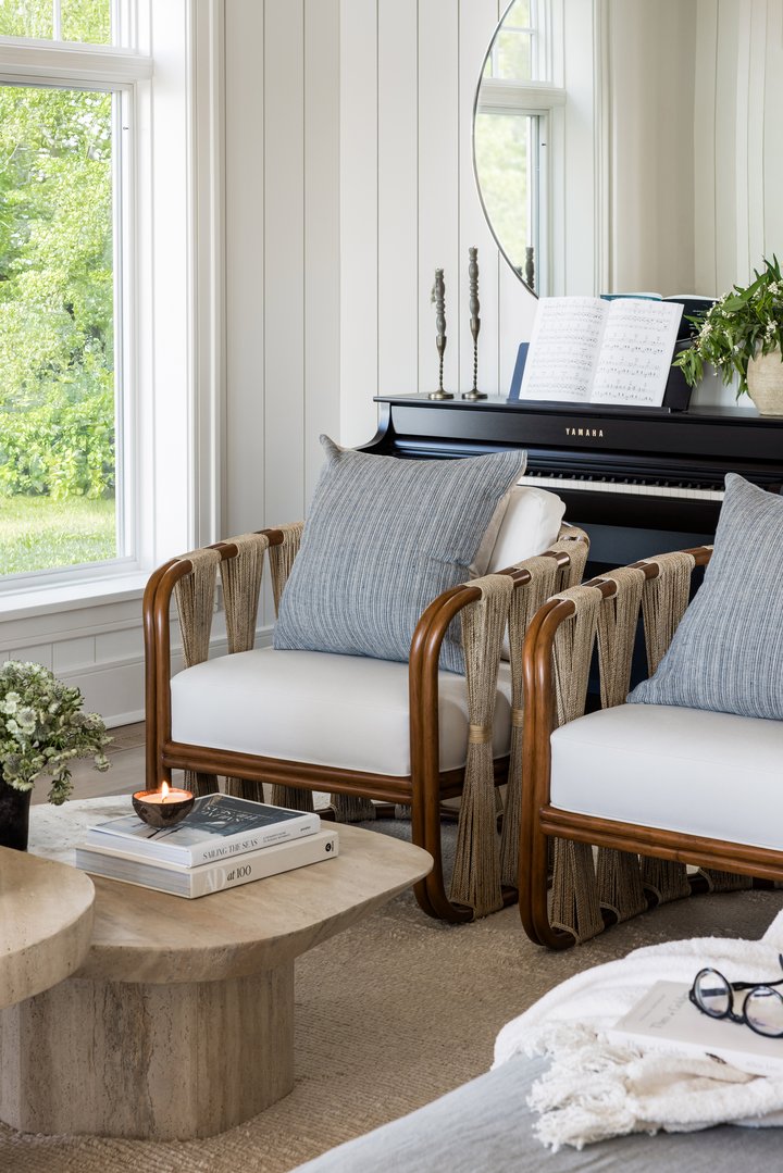 Living room seating in Coastal Connecticut