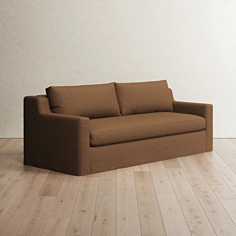 Mick Sofa // 84" / Toffee Linen Blend