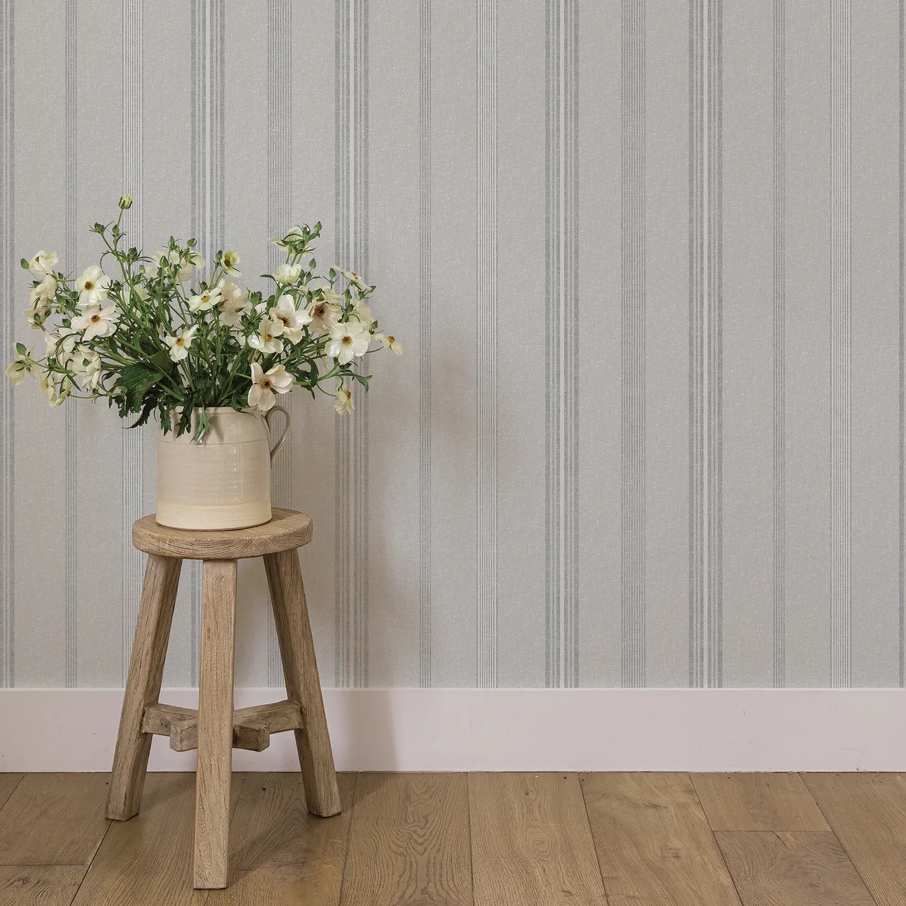 Pure Salt x Tempaper Co: Slate Anatolia Stripe peel-stick wallpaper