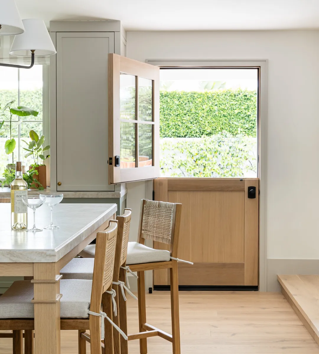 Dutch door in California kitchen of Emerald Bay project