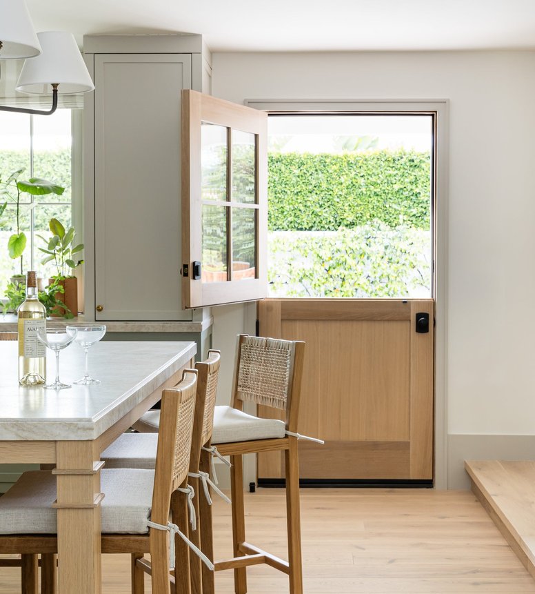 Dutch door in California kitchen of Emerald Bay project