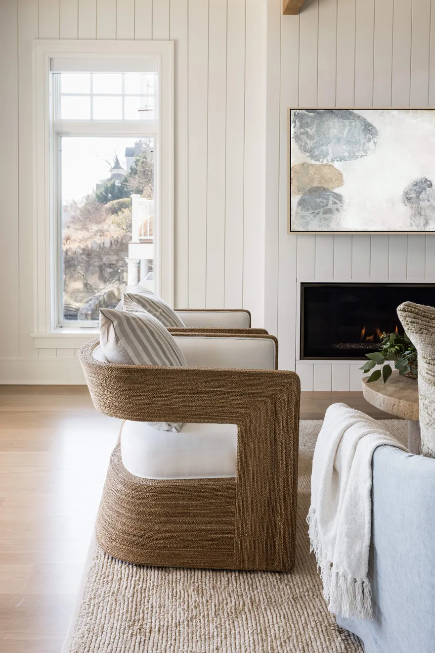 Pure Salt x Leftbank Art: Still Earth Collection. Coastal living room.