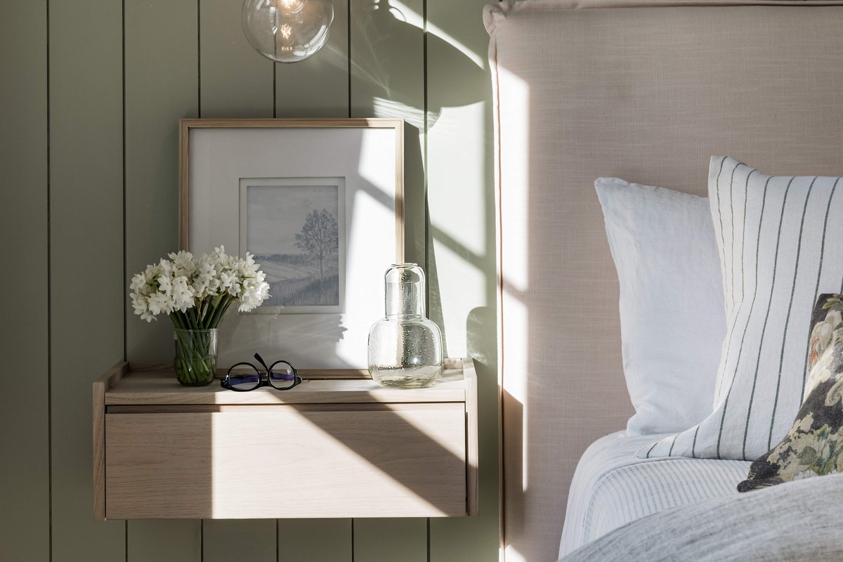 Pure Salt x Leftbank Art: Still Earth Collection. Coastal bedroom design.