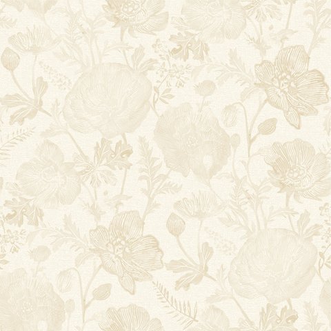 Poppies Wallpaper // Single Roll / Ivory