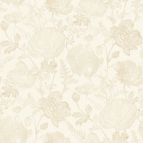 Poppies Wallpaper // Single Roll / Ivory