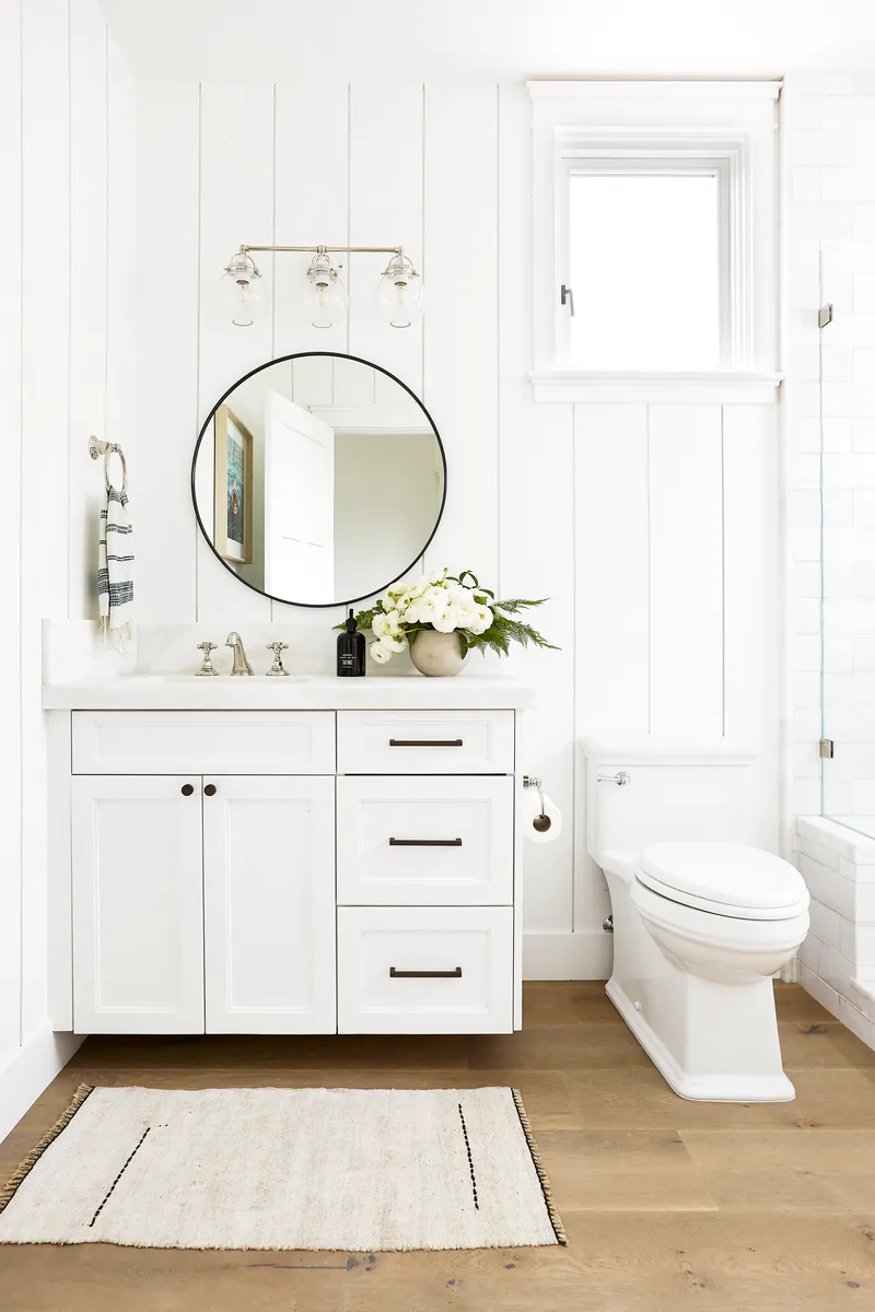 Guest bedroom powder room in Three Arch Bay