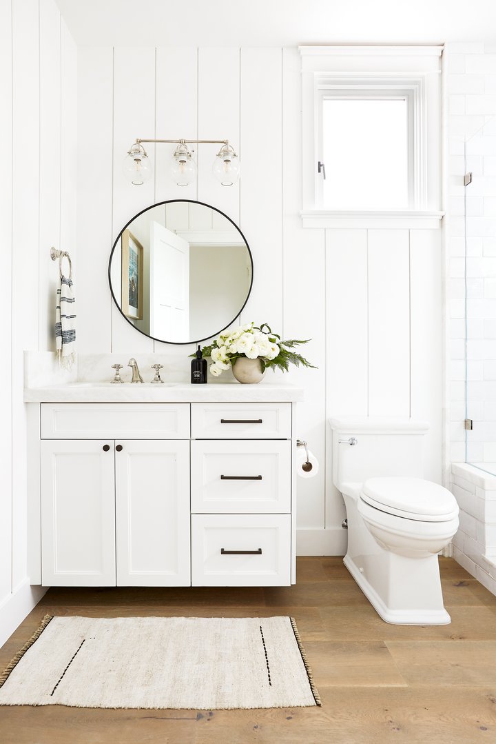 Guest bedroom powder room in Three Arch Bay