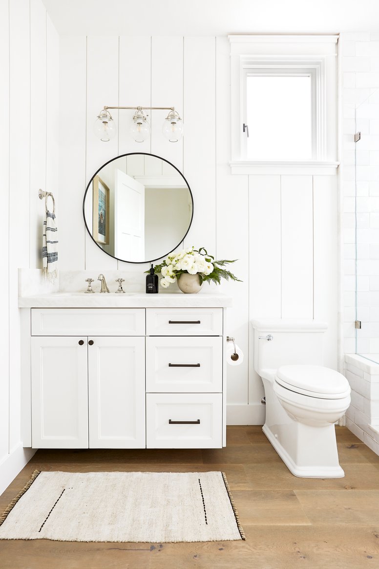 Guest bedroom powder room in Three Arch Bay