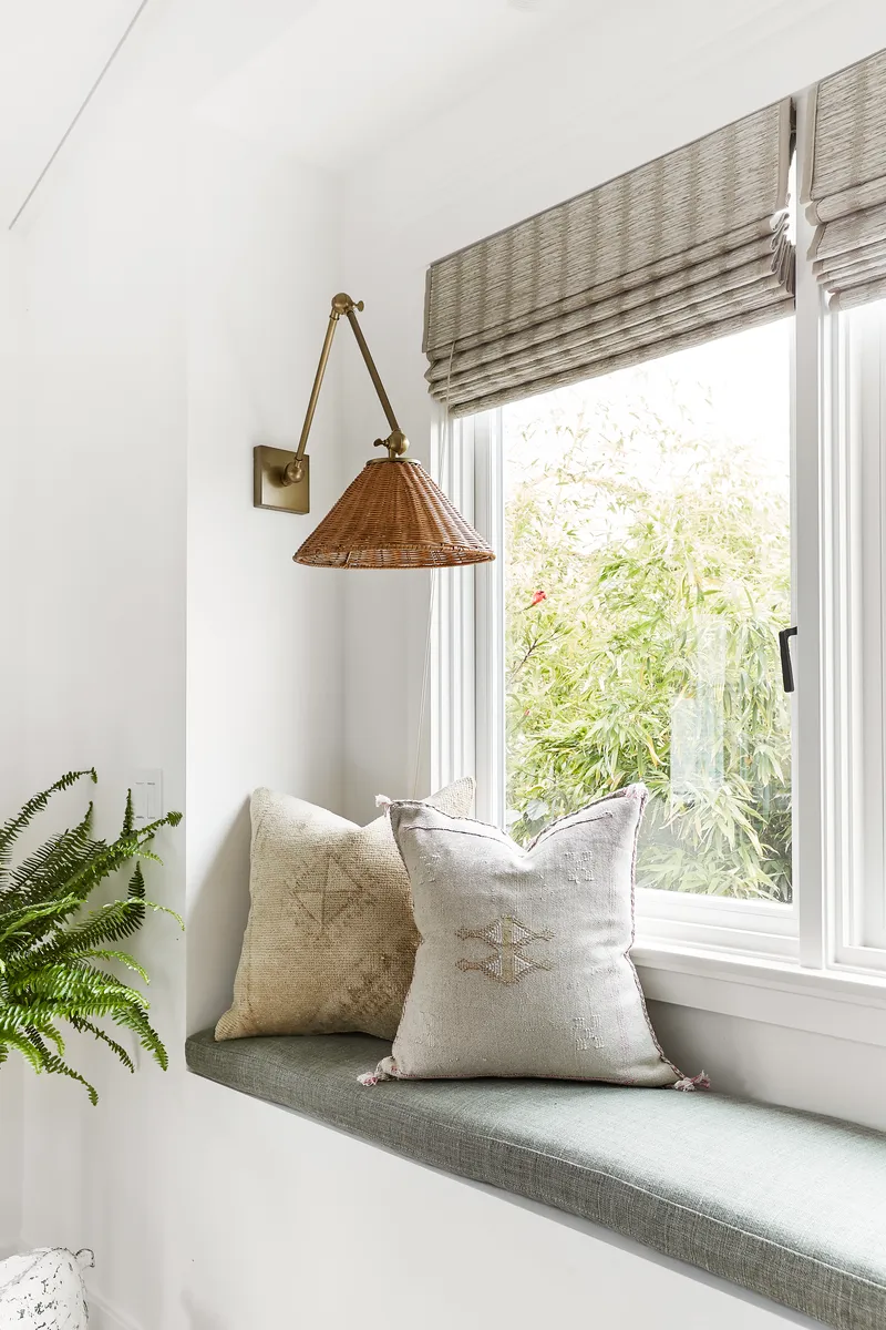 Primary Suite bedroom window seat in Three Arch Bay
