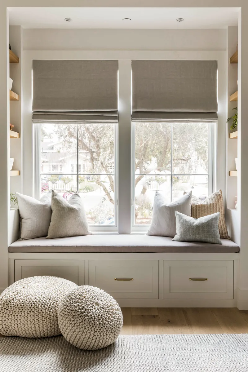 Girls bedroom window seat in North Tustin