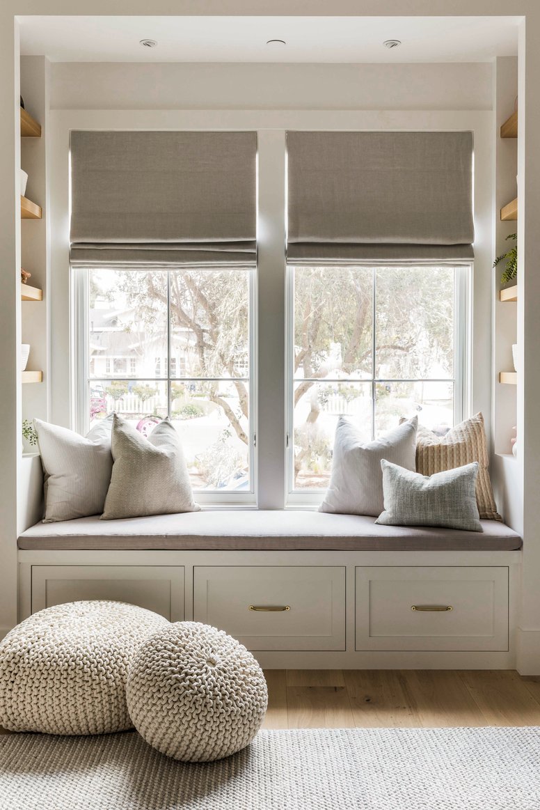 Girls bedroom window seat in North Tustin