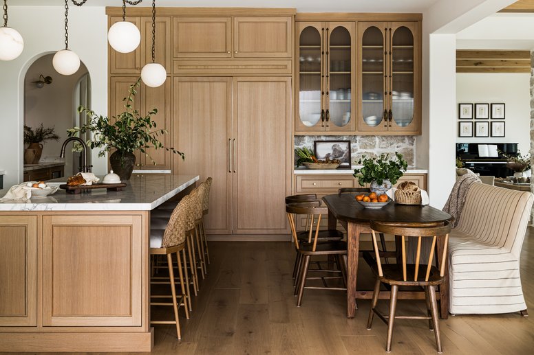Kitchen island and nook in Newport Coast