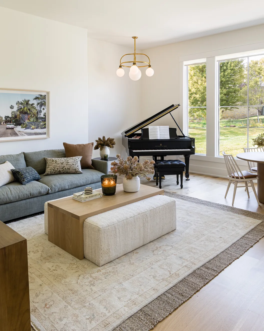 layered rugs in living room