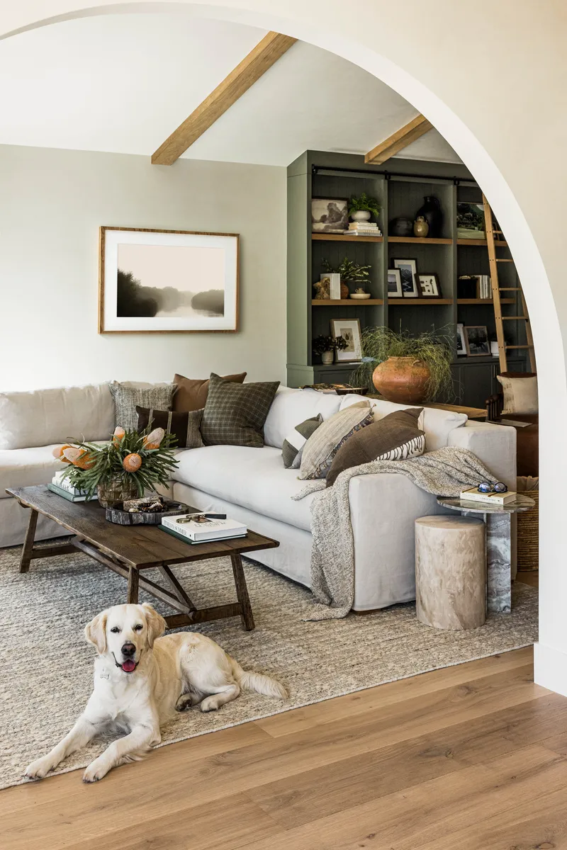 Living Room archway in California Ranch by Pure Salt