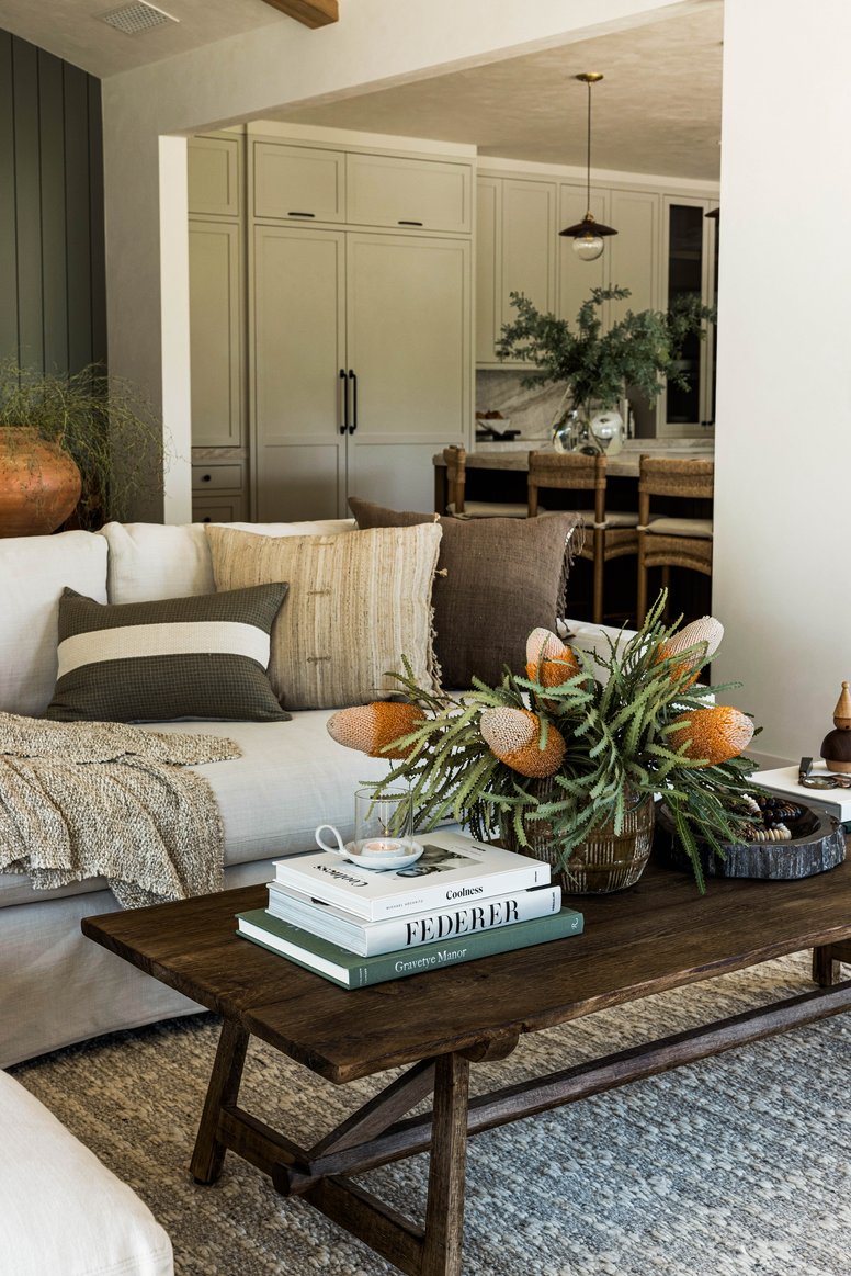 Living room coffee table in California Ranch