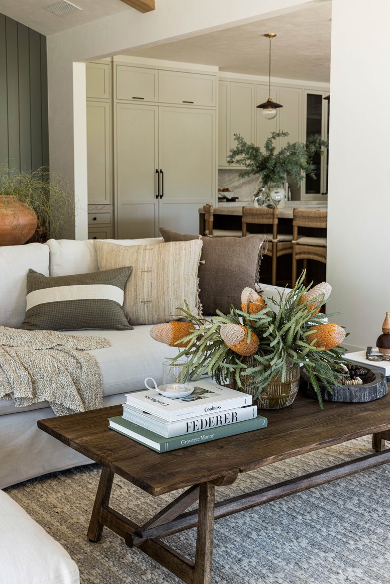 Living room coffee table in California Ranch