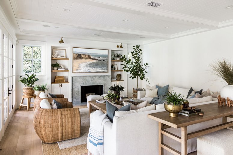 Living room fireplace in West LA