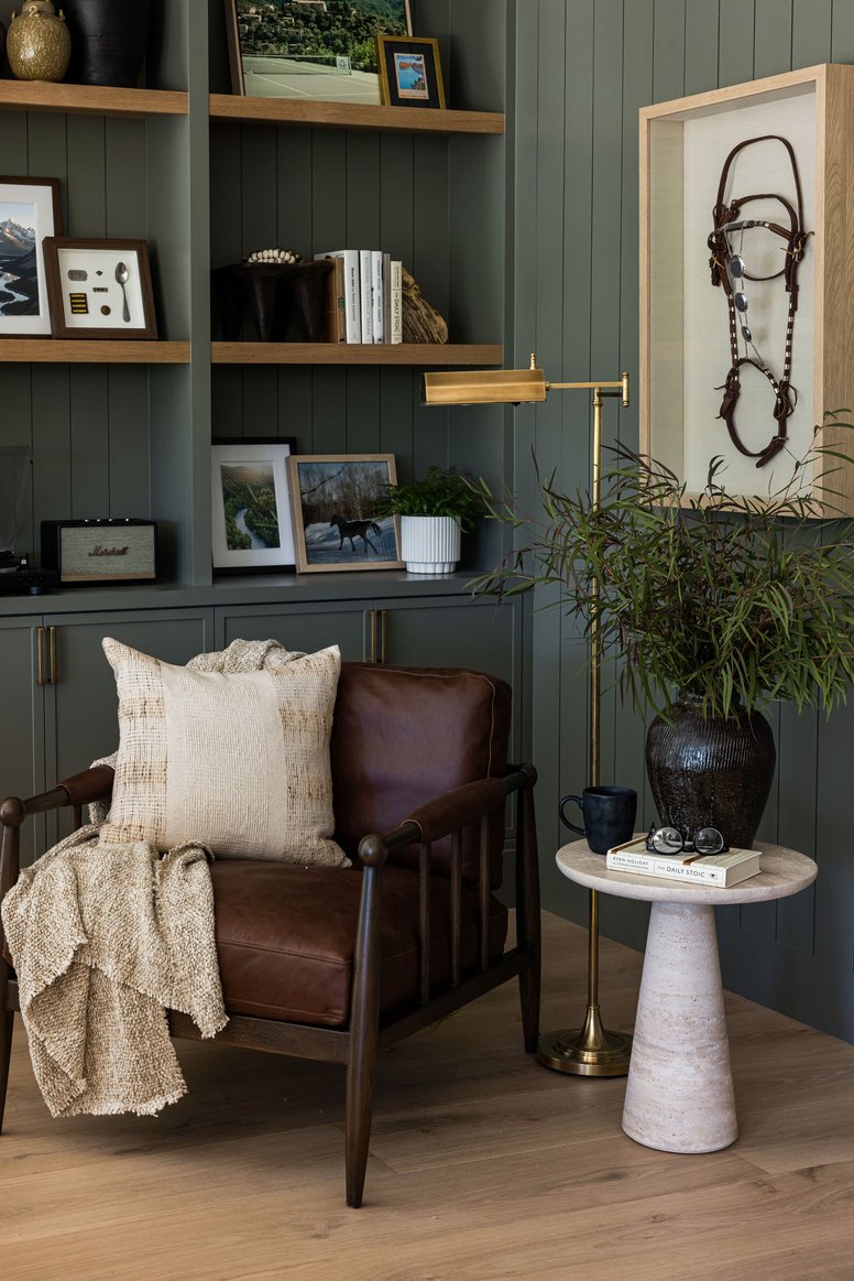 Living Room bookcase in California Ranch