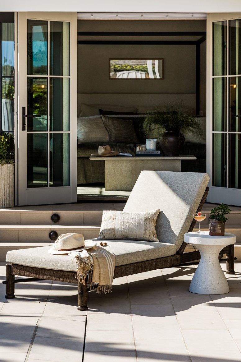 Poolside seating in Emerald Bay by Pure Salt