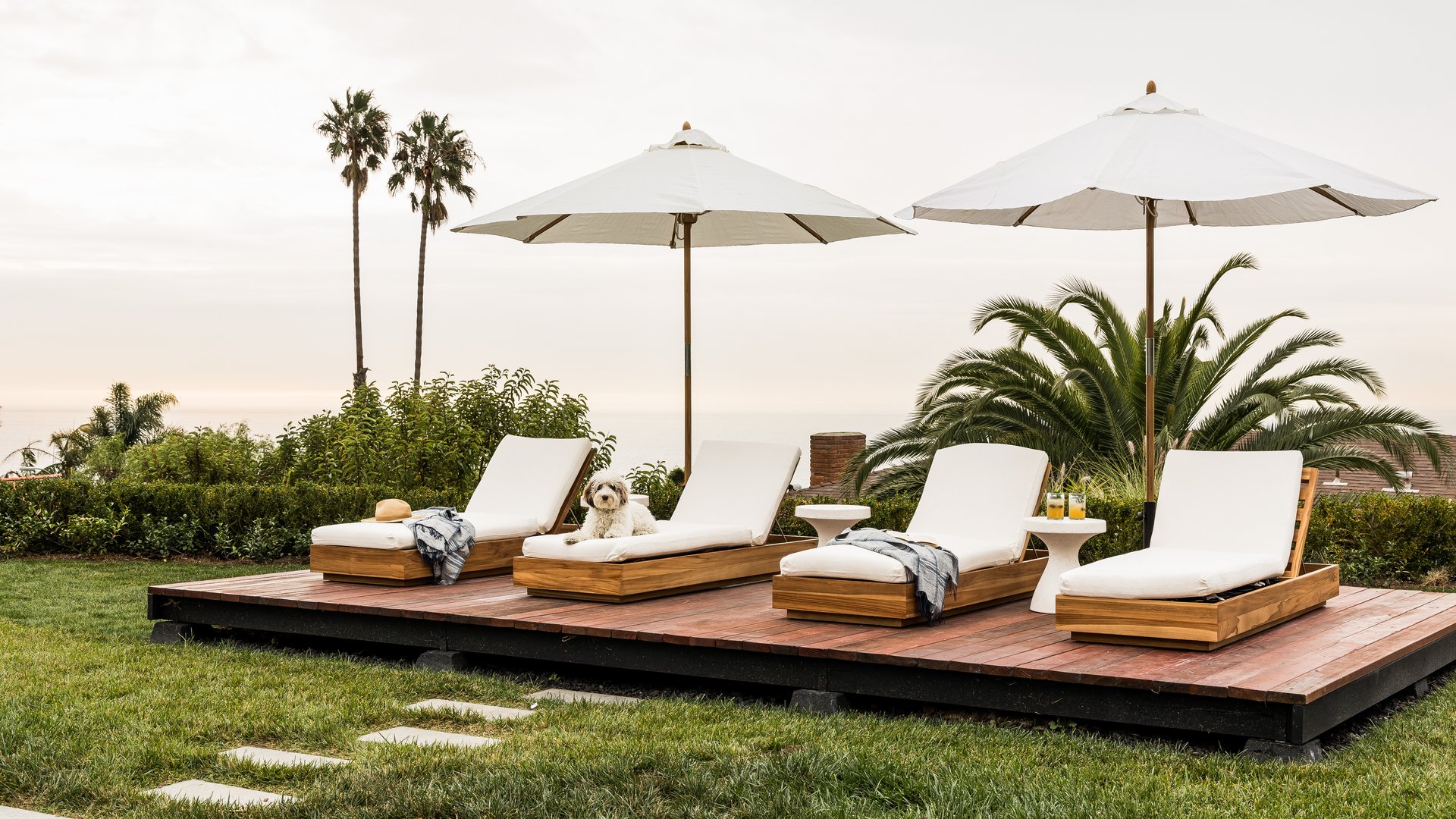 Outdoor lounge area in Malibu