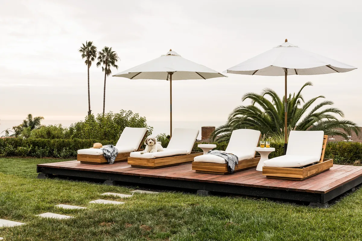 Outdoor lounge area in Malibu
