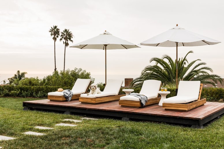 Outdoor lounge area in Malibu