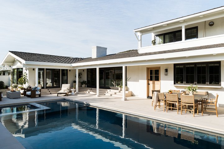 Outdoor living by pool in Emerald Bay by Pure Salt