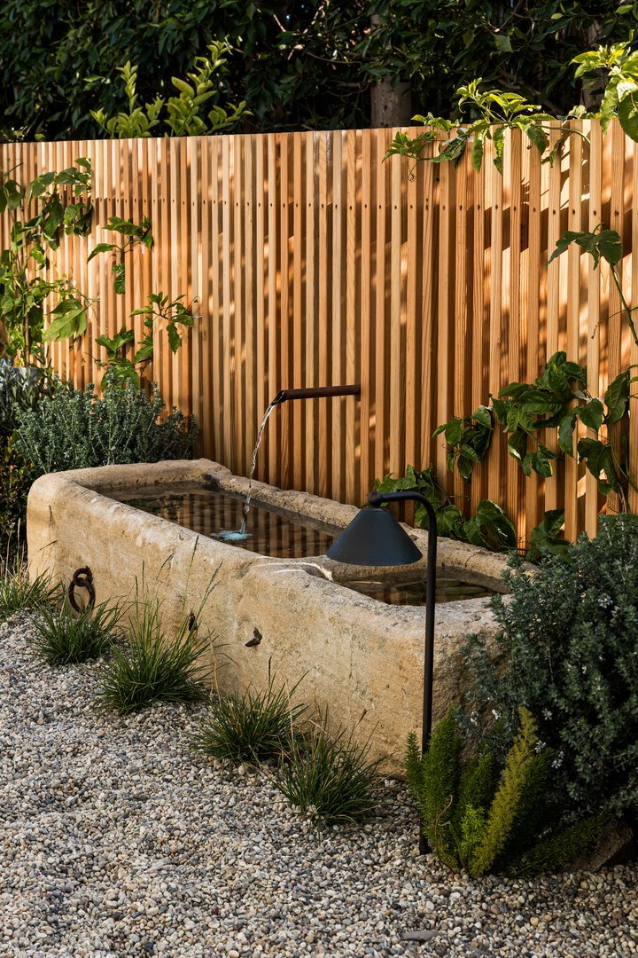 Outdoor water feature in Emerald Bay by Pure Salt