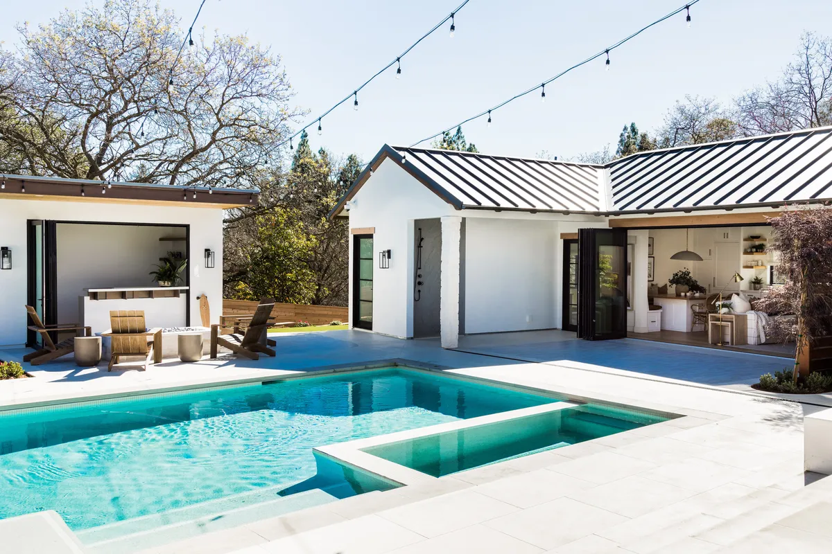 Outdoor poolside in Los Gatos by Pure Salt