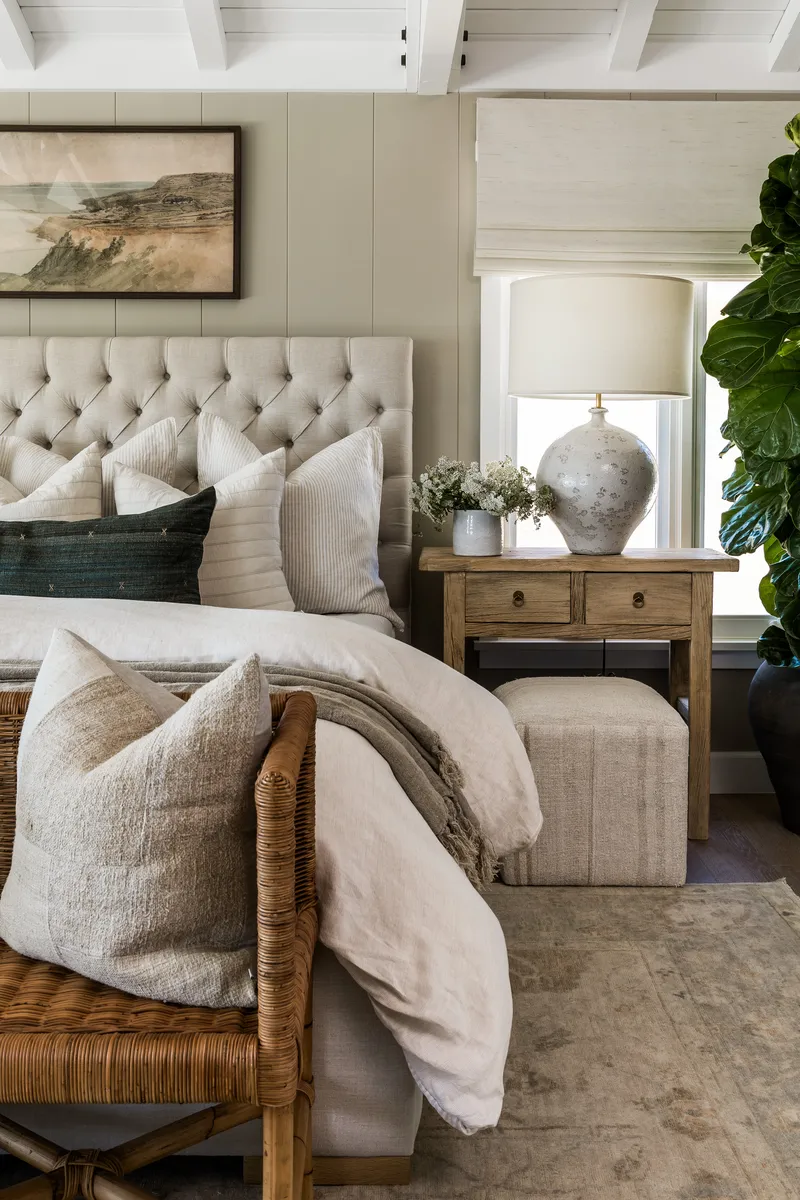 Primary Suite nightstand and bed in Laguna Beach