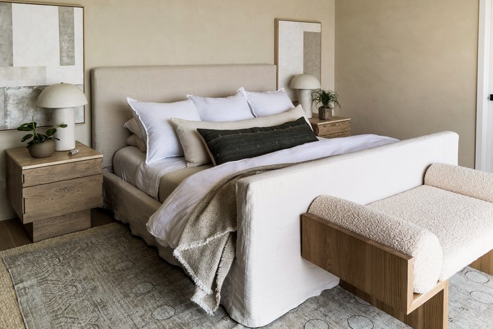 Primary Suite bedroom in Malibu by Pure Salt
