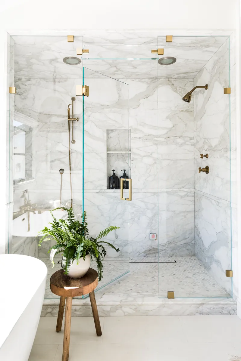 Primary Suite shower in Los Gatos