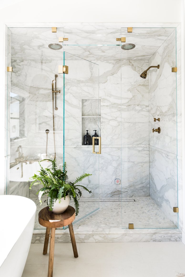 Primary Suite shower in Los Gatos