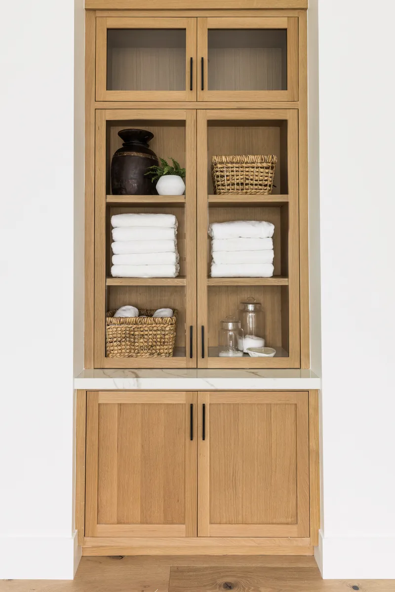 Primary Suite bathroom storage in North Tustin