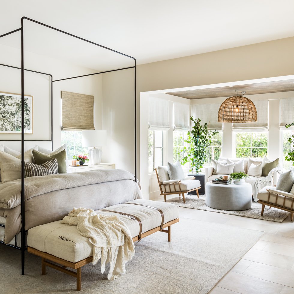 Primary Suite bedroom and sitting area in Coastal Canyon